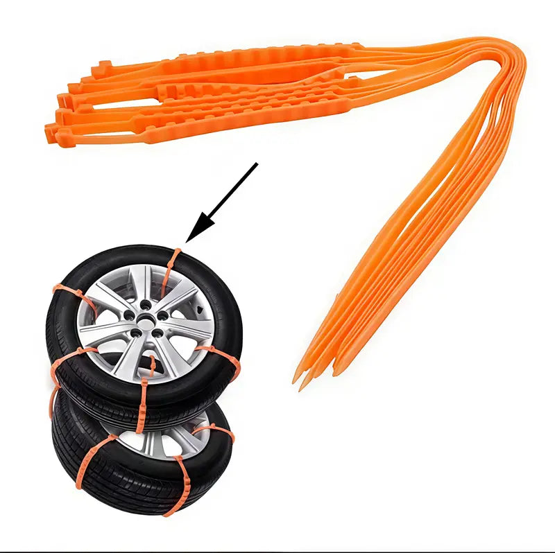 The GripMax PE Tire Chains - Emergency Anti-Skid Grip for Snow, Mud, and Sand + 50% OFF