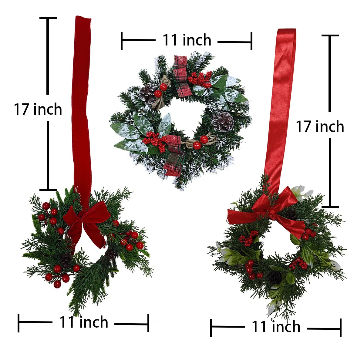 The FestiveFarmhouse Wreath Set - Christmas Charm in a 4-Pack + 50% OFF