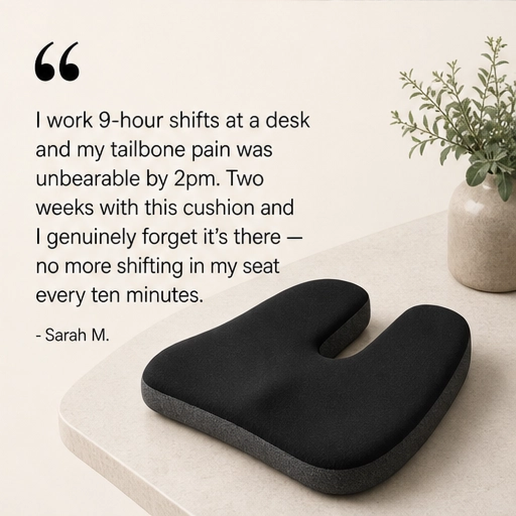 Mileform – Non-Slip Memory Foam Seat Cushion for Car, Office & Wheelchair + 50% OFF