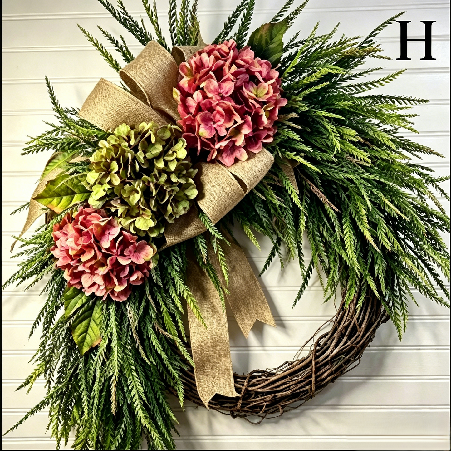 Willowmere – Handcrafted Rattan Hydrangea All-Season Wreath + 50% OFF