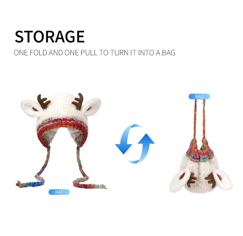 The CozyReindeer Knit Hat - Itch-Free Warmth, Festive Style + 50% OFF!