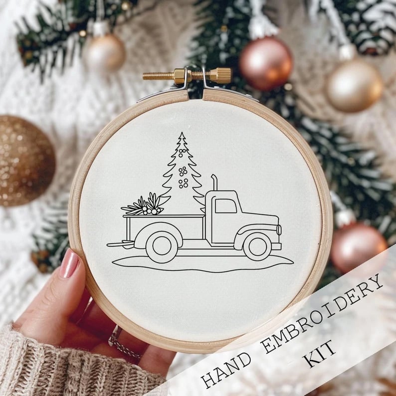 The Snowy Village Embroidery Kit - Create a Christmas Heirloom + 50% OFF