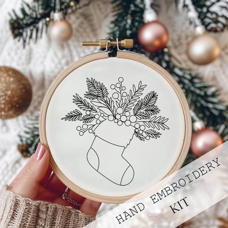 The Snowy Village Embroidery Kit - Create a Christmas Heirloom + 50% OFF
