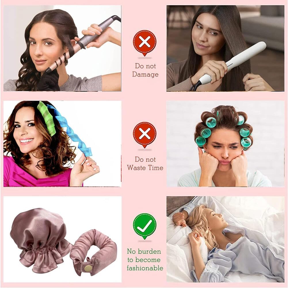 The AuraSatin Heatless Curls - Salon Curls Overnight, Zero Heat Damage + 50% OFF