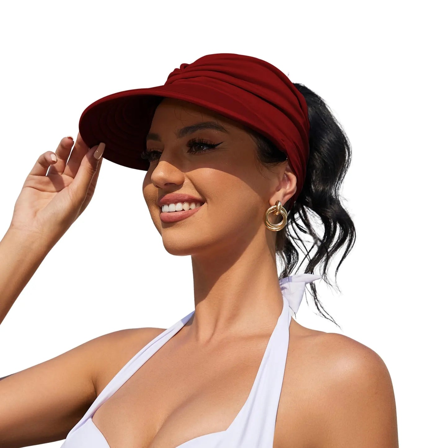 Brimhaven™ – UPF 50+ Wide-Brim Ponytail Sun Visor for Women + 50% OFF