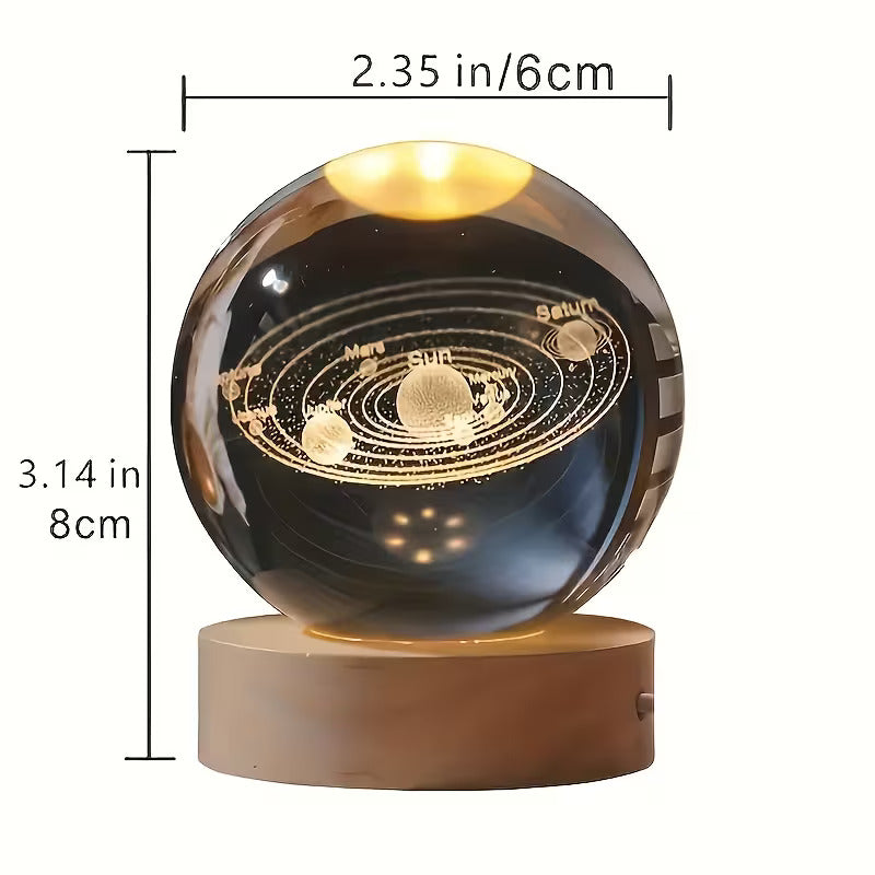 The AuraSphere Cosmic Ball - 3D Laser-Engraved Planets, Dreamy Glow, and Perfect Keepsake + 50% OFF