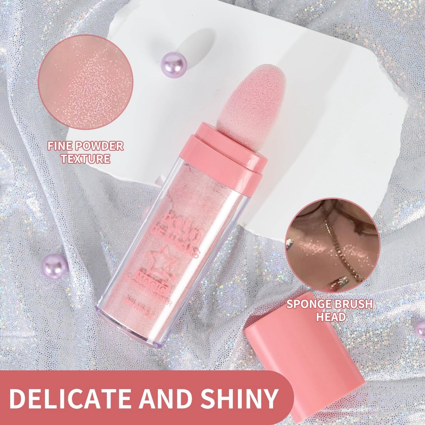 The RadiantGlow FairyDust Highlighter - High-Yield, 12 Hour Radiance, and Sponge Foam Tip + 50% OFF