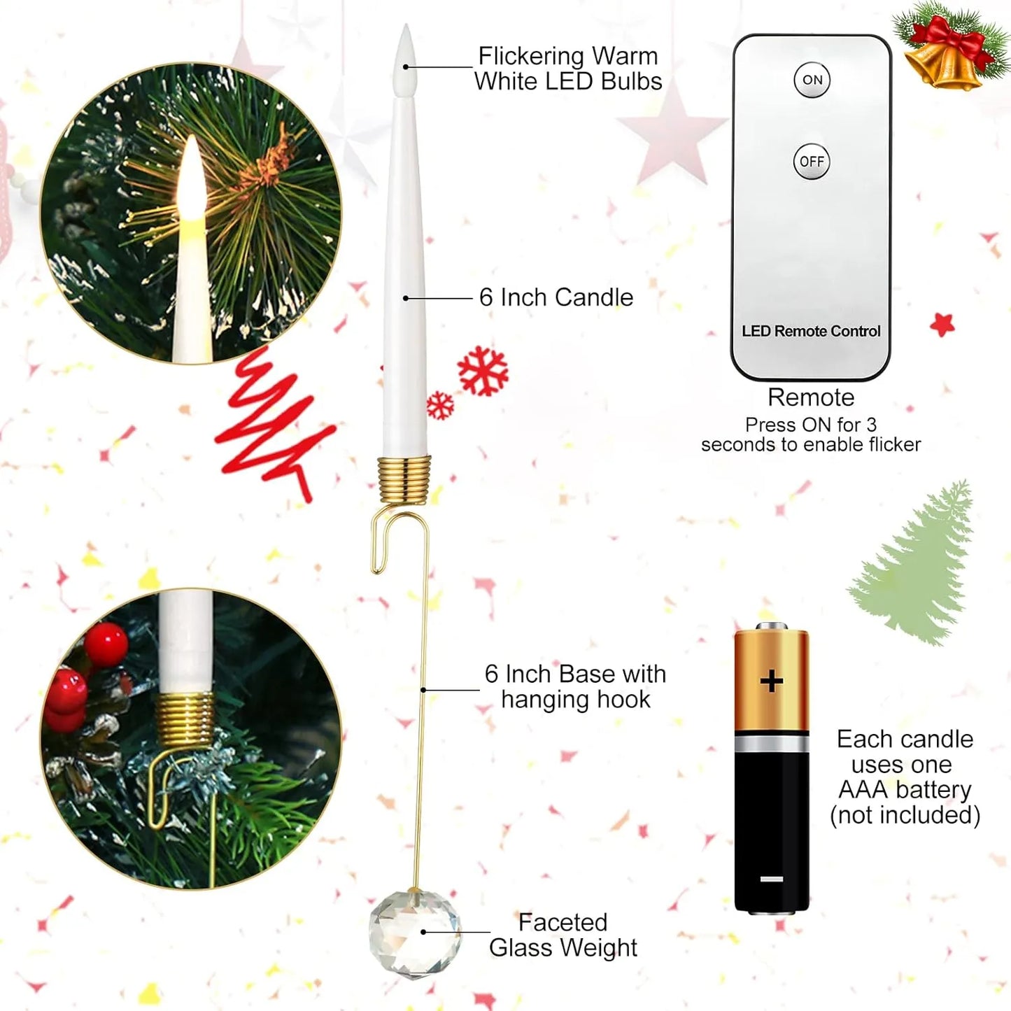 GlowMatic LED Candles - A Magical Holiday Glow + 50% OFF for 6 pcs
