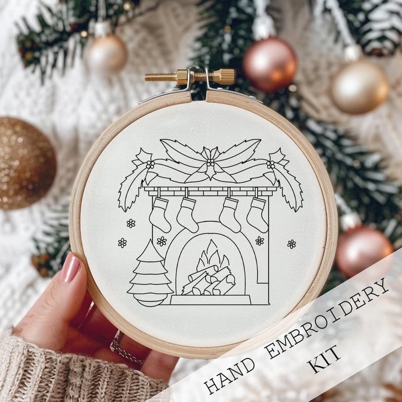 The Snowy Village Embroidery Kit - Create a Christmas Heirloom + 50% OFF