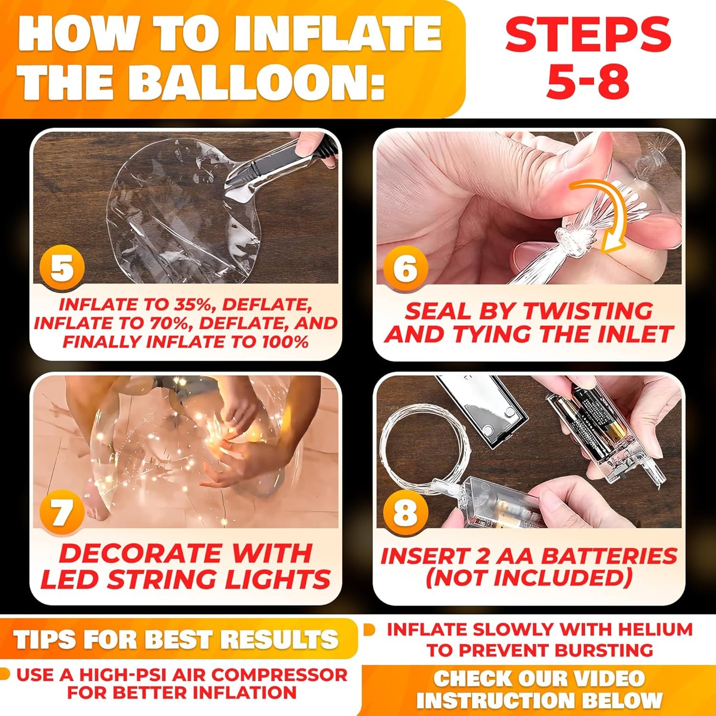 The AuraGlow LED Balloon Set - Elegant, 45cm Centerpieces for Indoor/Outdoor Decor + BUY 1 GET 1 FREE