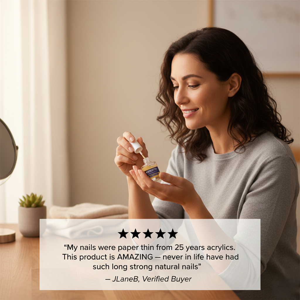 Keranova™ – Keratin Nail Repair Treatment for Damaged, Brittle & Discolored Nails + 1 + 1 FREE