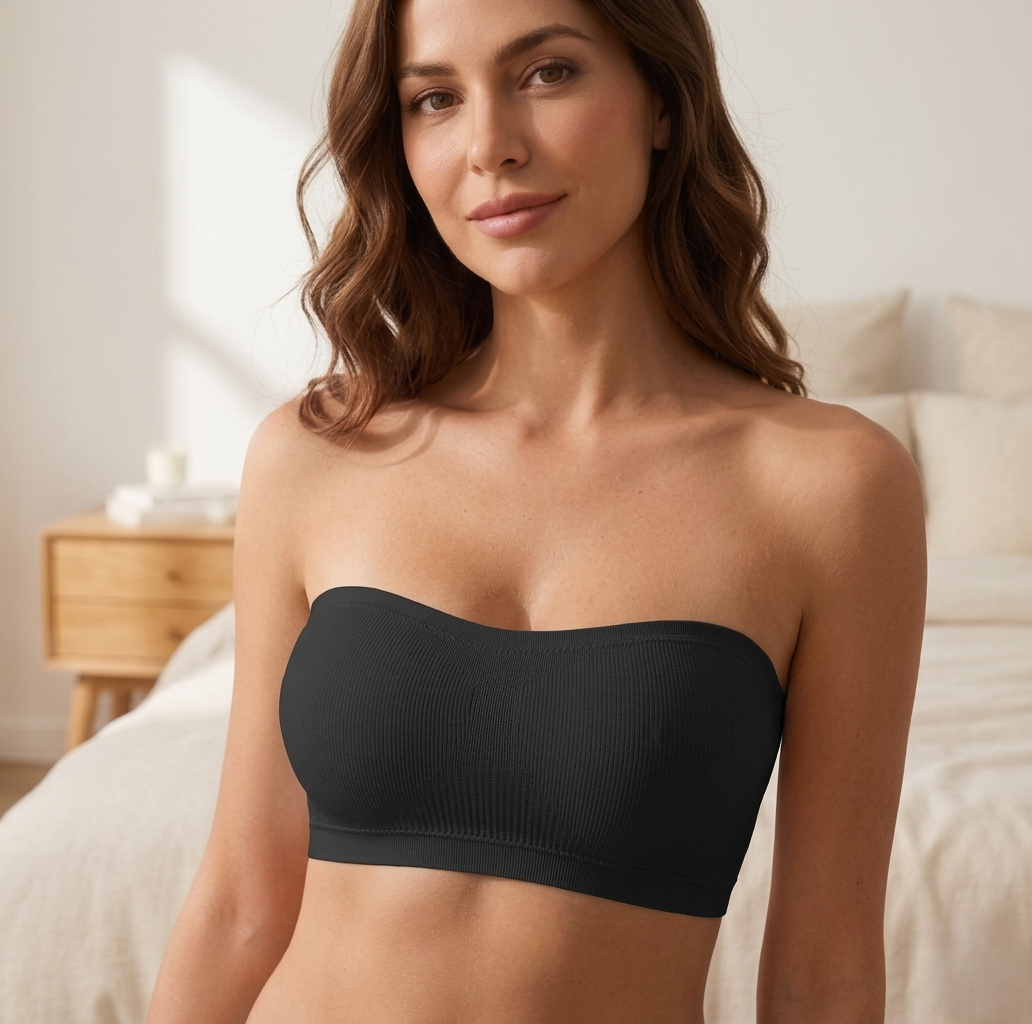 Bandora™ – Stay-Put Wireless Bandeau Bra with Silicone Grip & Removable Pads +50% OFF