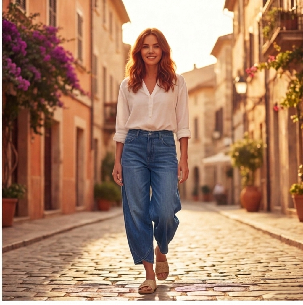 Crease™ – Asymmetric Cross-Hem Wide-Leg Jeans for Women + 50% OFF