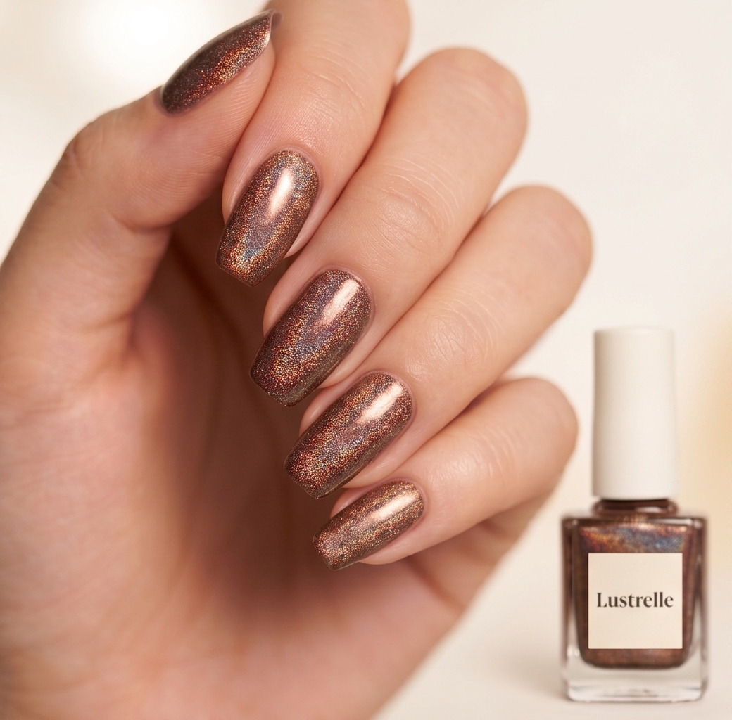 Lustrelle™ – Holographic Reflective Glitter Gel Nail Polish, 1-Coat Full Coverage, 4-Week Wear + 50% OFF