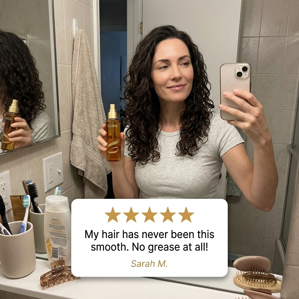 Lústre™ – Lightweight Anti-Frizz Hair Oil Spray | Instant Shine, Deep Repair & 72H Fragrance + 50% OFF