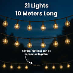 SolarGlow Festoon Lights - A Glowing Oasis, Instantly + 50% OFF