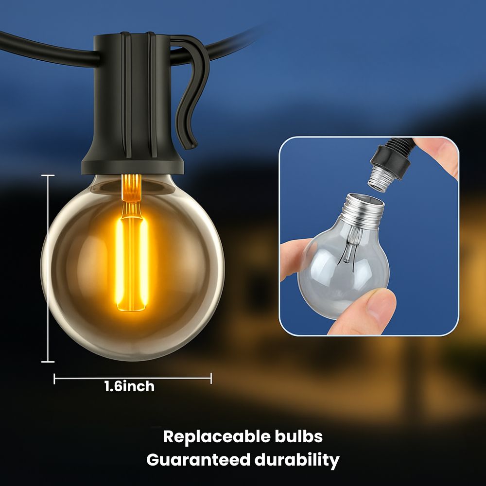 SolarGlow Festoon Lights - A Glowing Oasis, Instantly + 50% OFF