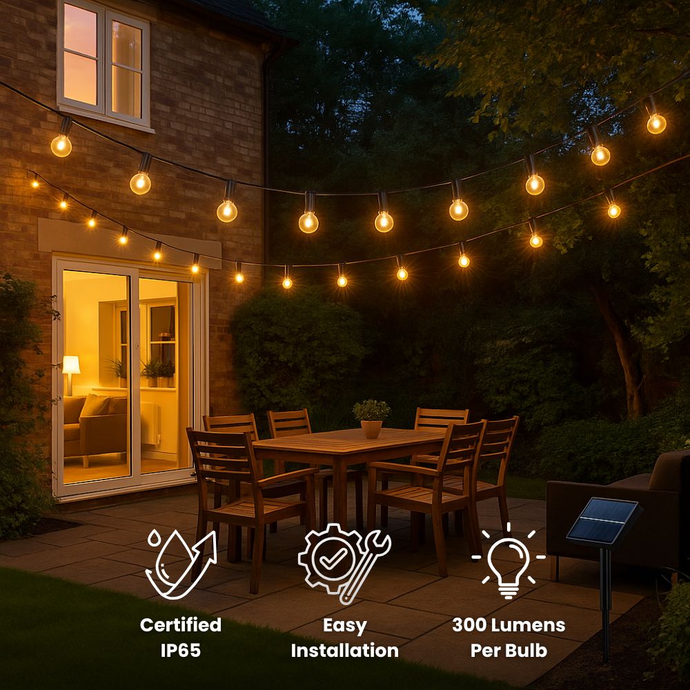 SolarGlow Festoon Lights - A Glowing Oasis, Instantly + 50% OFF