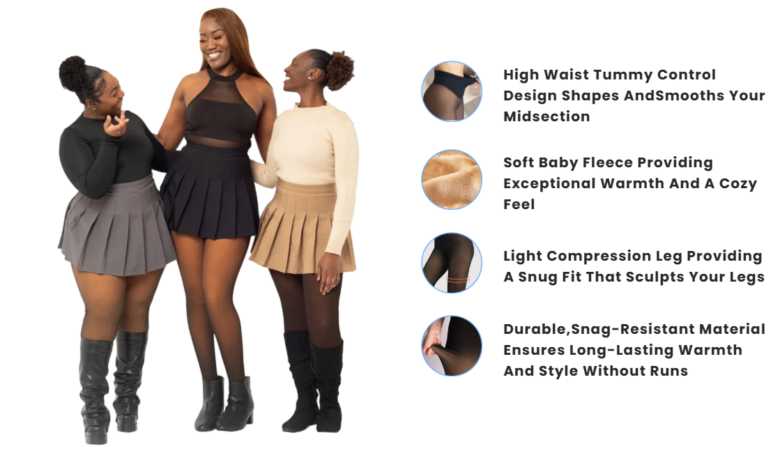 The CurveLock Fleece Tights - The Perfect Illusion of Bare Legs, But Warm + 50% OFF!