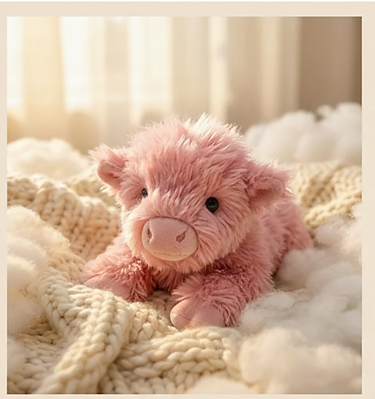 Cozella™ – Weighted Calming Plush Highland Cow for Anxiety & Cramp Relief + 50 % OFF