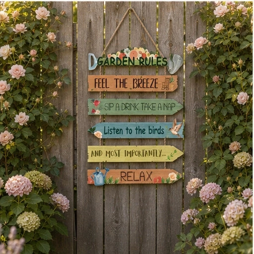 Thistlebrook – Printed Botanical Wooden Hanging Garden Sign + 50% OFF