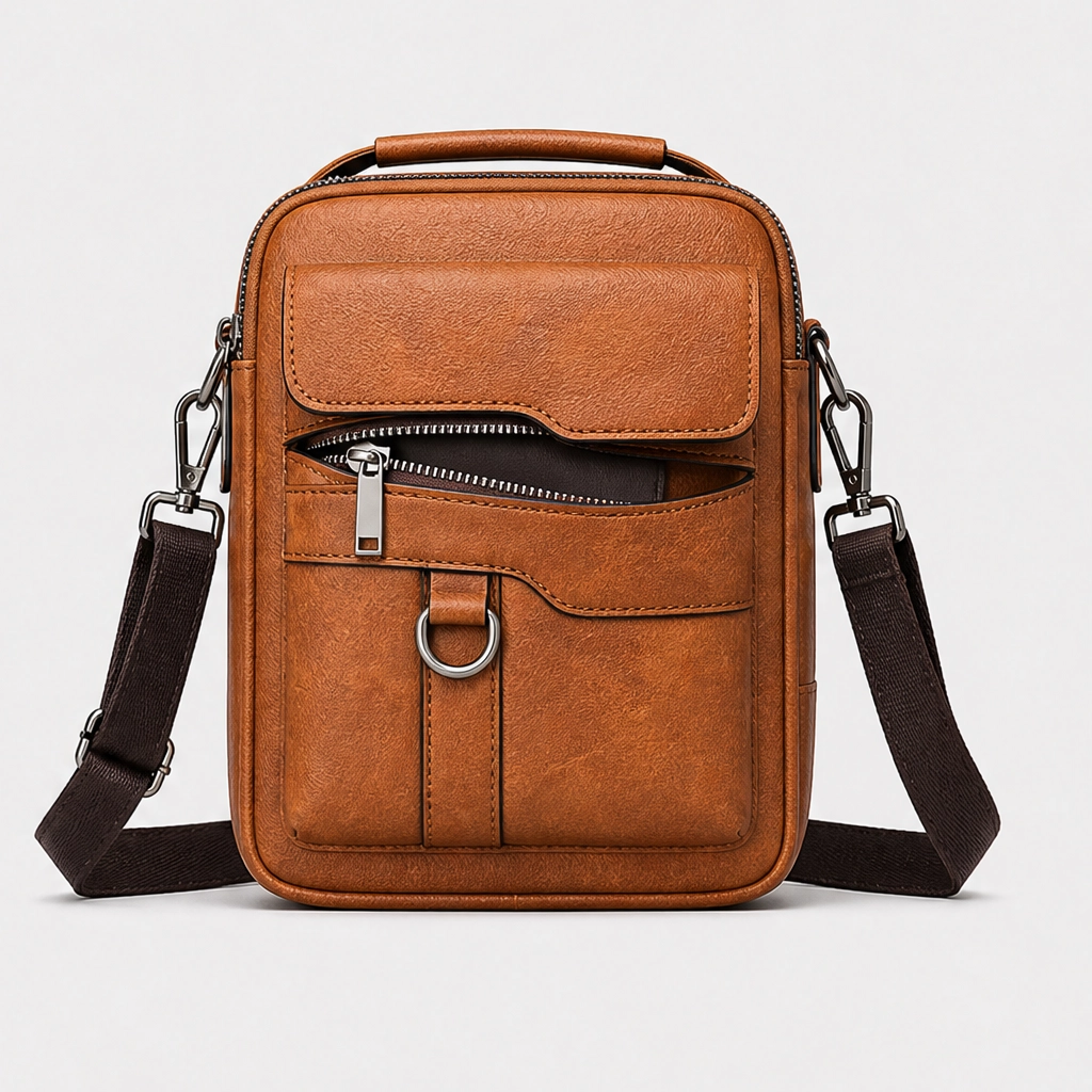 Hewson™ – Slim Multi-Compartment Waterproof PU Leather Crossbody Messenger Bag + 50% OFF