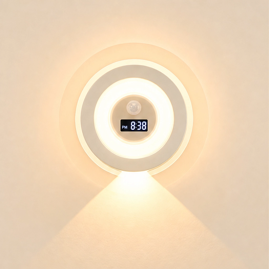 Duskell – Motion Sensor LED Night Light With Digital Clock & 3 Light Modes + 50% OFF