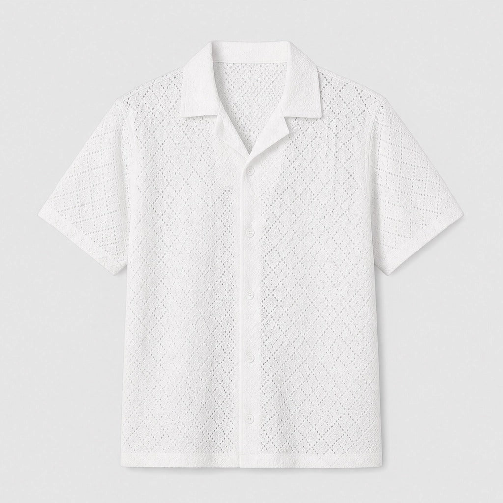 Isola™ – Breathable Open-Weave Cuban-Collar Resort Shirt for Men + 50% OFF