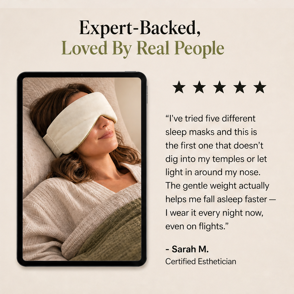 Duskwrap – Weighted 360° Blackout Sleep Mask, No Tight Strap + 50% OFF detail