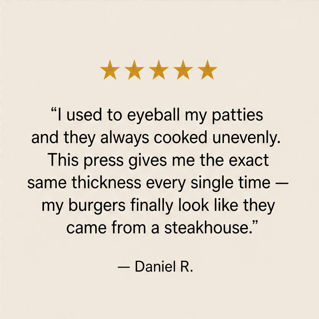 Presswell – Even-Shape Non-Stick Stainless Steel Burger Press + 50% OFF detail