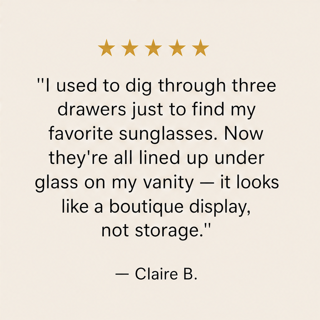 Vislane – Glass-Top 2-Tier Sunglasses Storage Case + 50% OFF detail
