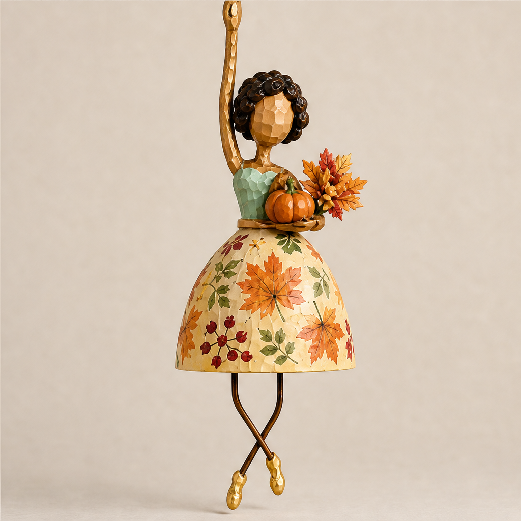 Blossom Twirl – Hand-Painted Dancing Lady Hanging Bell Decoration + 50% OFF Autumn
