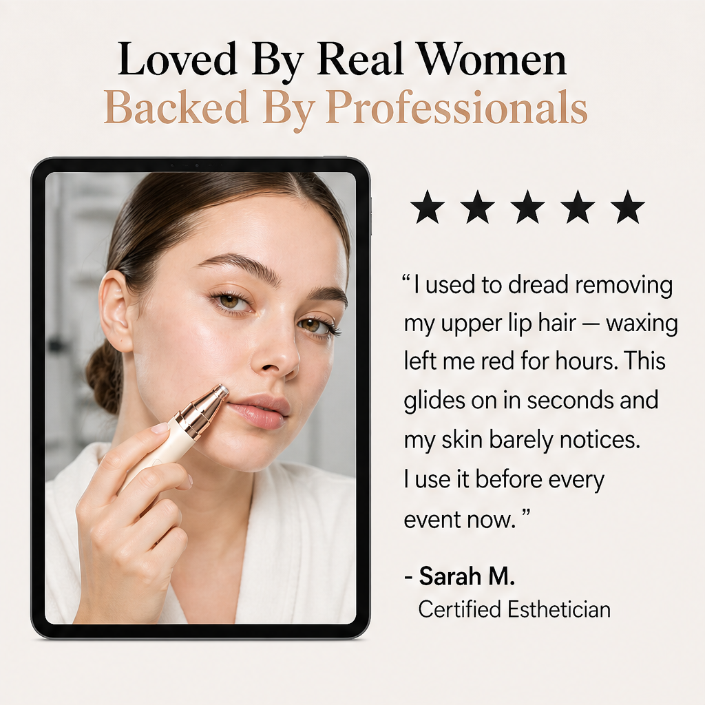 Flusswick – Painless 2-in-1 Facial Hair Remover & Brow Trimmer + 50% OFF detail