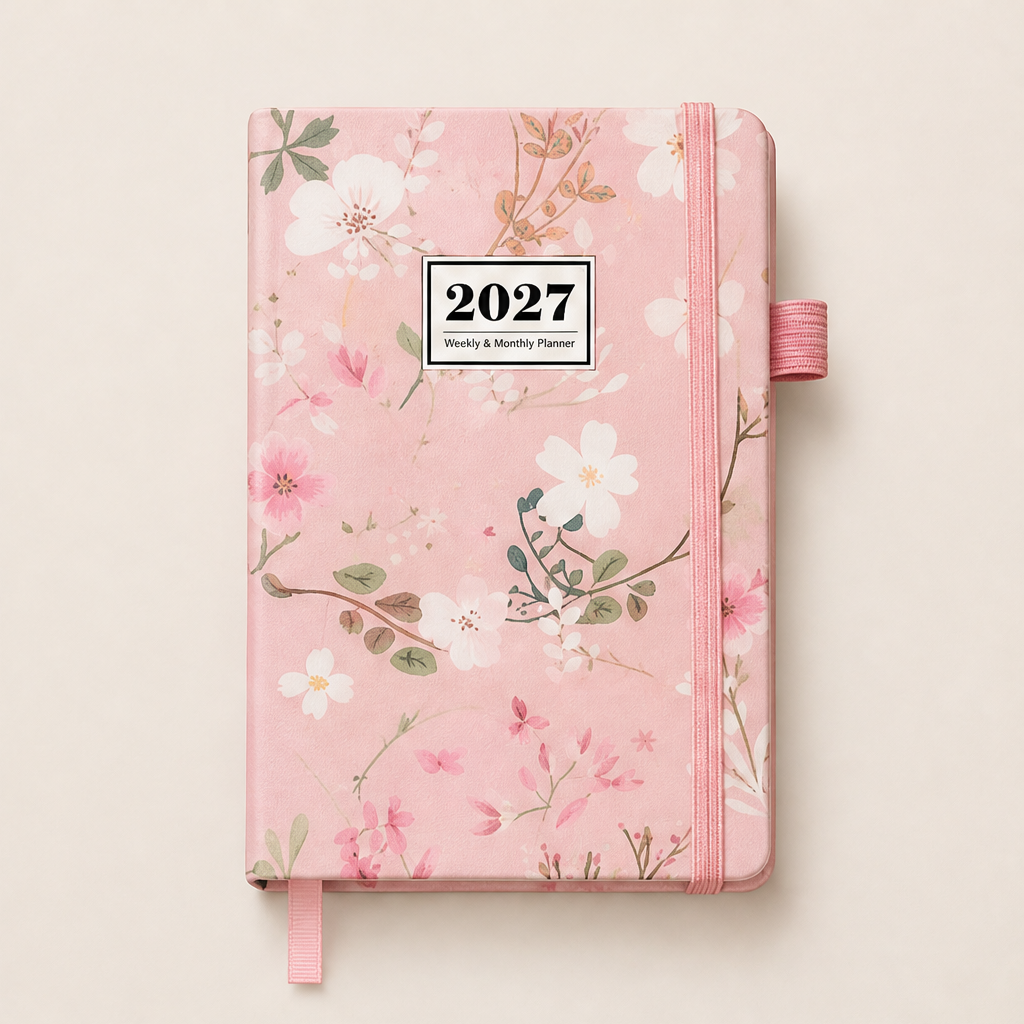 Petalwick – Floral A5 Weekly Planner with Monthly Tabs & Thick Paper + 50% OFF Pink