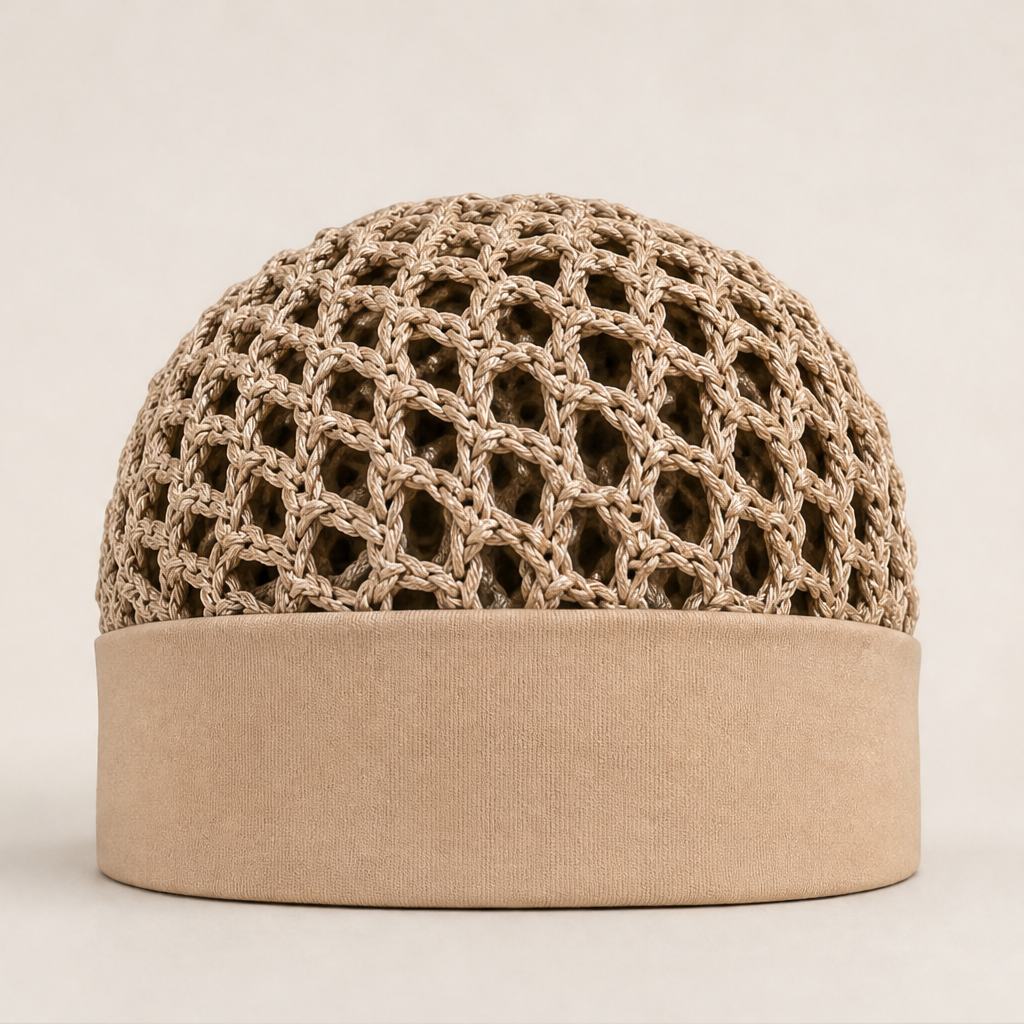 Meshley – Breathable Crochet Mesh Bonnet for Cool, Tangle-Free Sleep + 1+1 FREE Beige