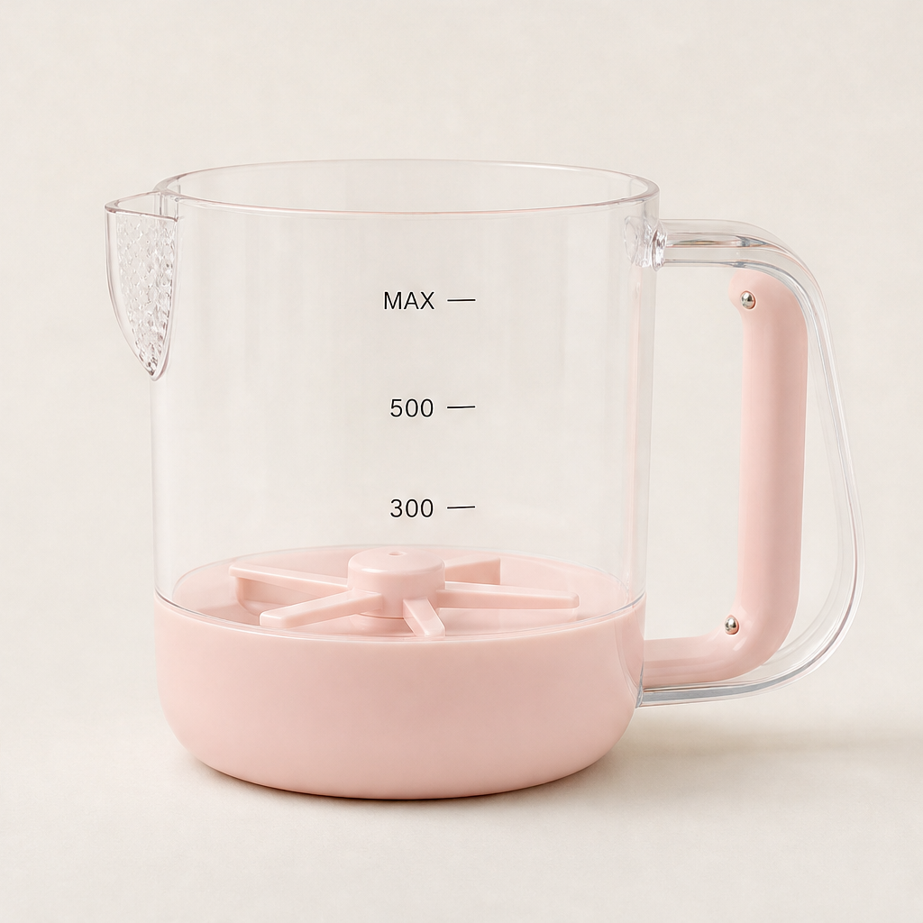 Whiskara – One-Press Whisking Cup with Built-In Measuring Scale + 50% OFF Pink