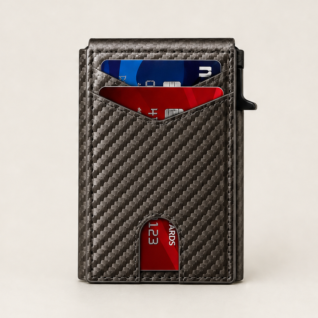 Carbonix – Pop-Up Aluminum RFID Blocking Carbon Fiber Wallet + 50% OFF Grey