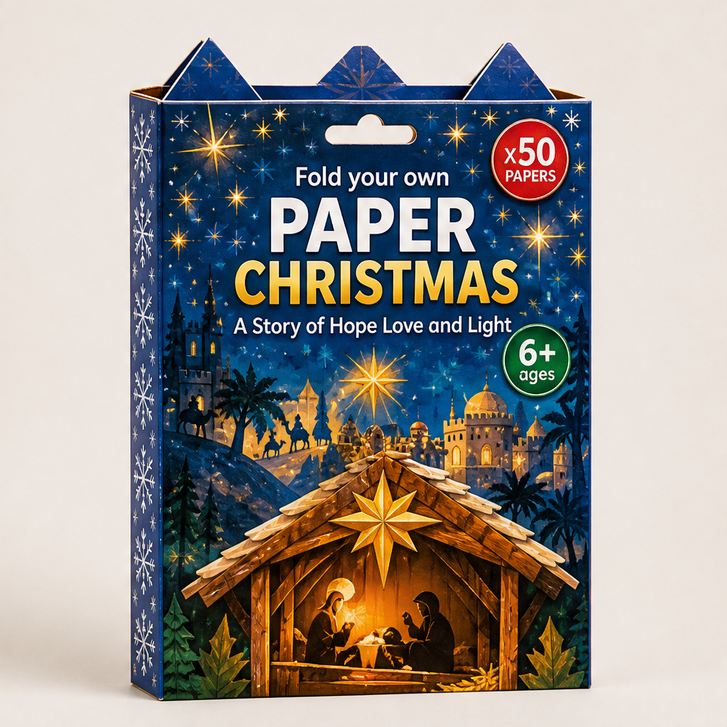 Foldhaven – 250-Sheet, 5-Theme DIY Paper Christmas Craft Kit + 50% OFF Story Of Hope Love And Light