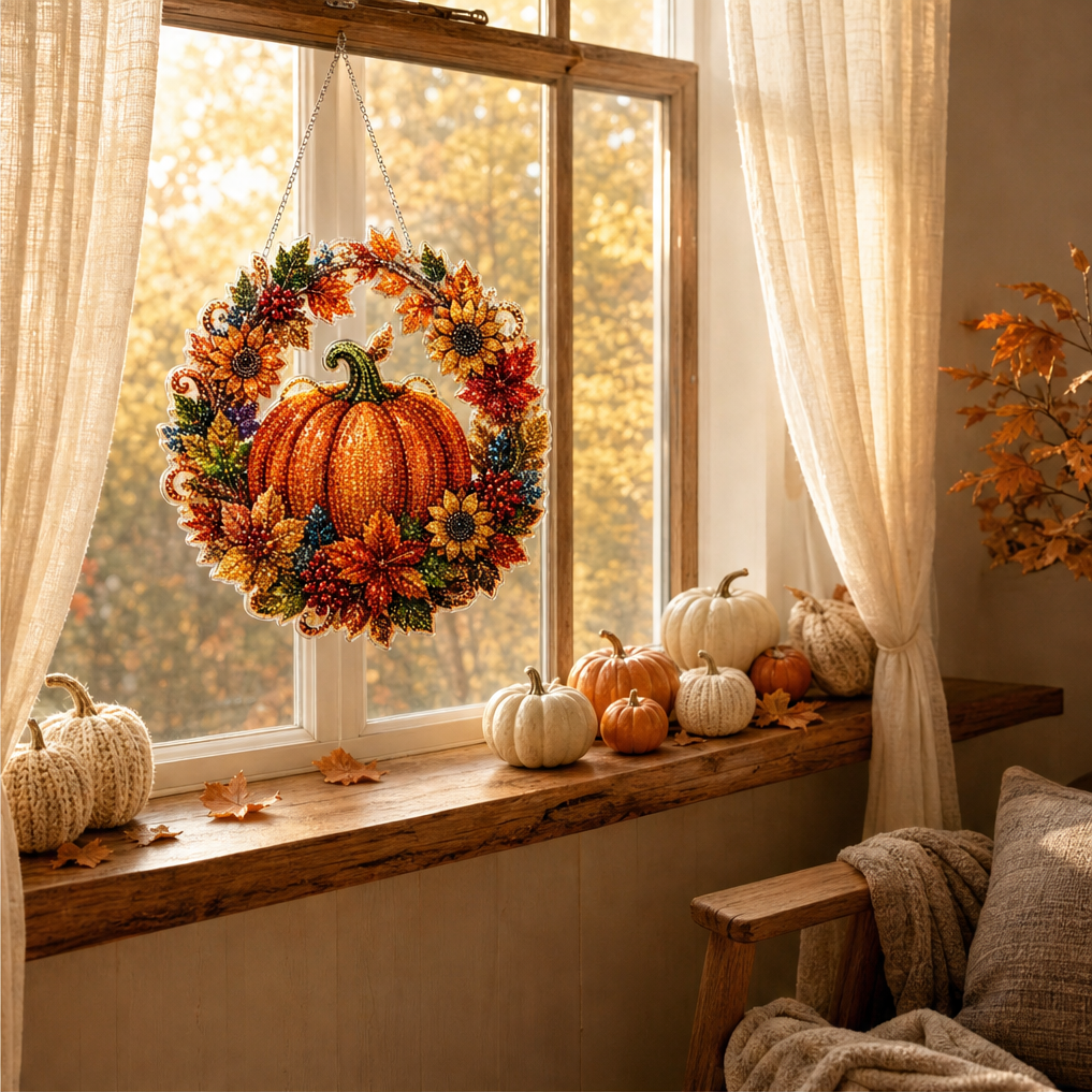 Harvestwick – Sparkling Faceted Gem Fall Pumpkin Wreath Kit + 50% OFF lifestyle