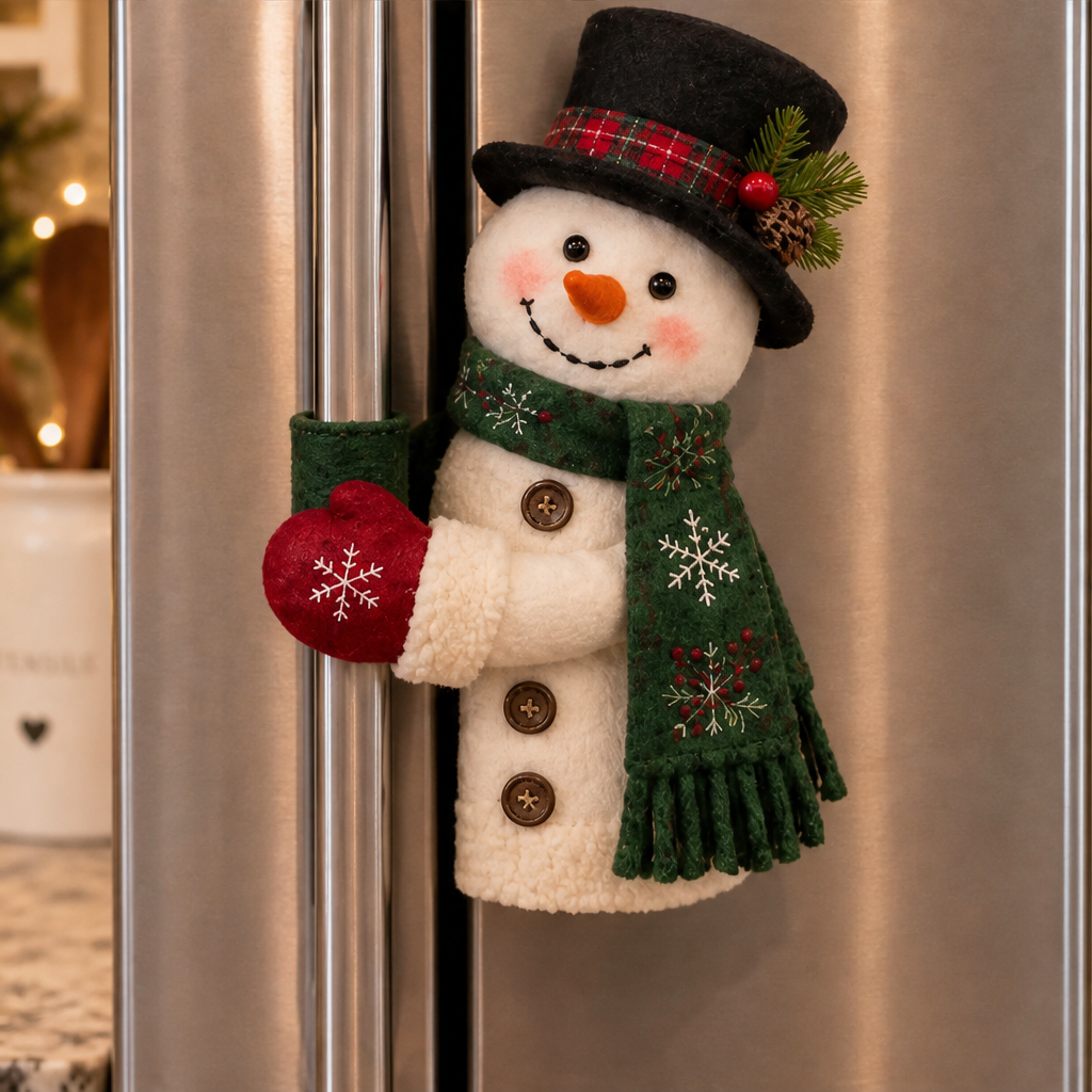Hollyhug – Plush Santa & Snowman Fridge Handle Huggers, Set of 2 + 50% OFF lifestyle