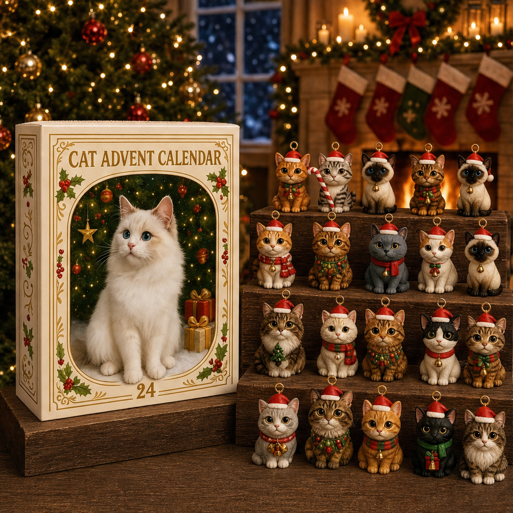 Whisker & Holly – 24 Hand-Painted Cat Charm Christmas Advent Calendar + 50% OFF lifestyle