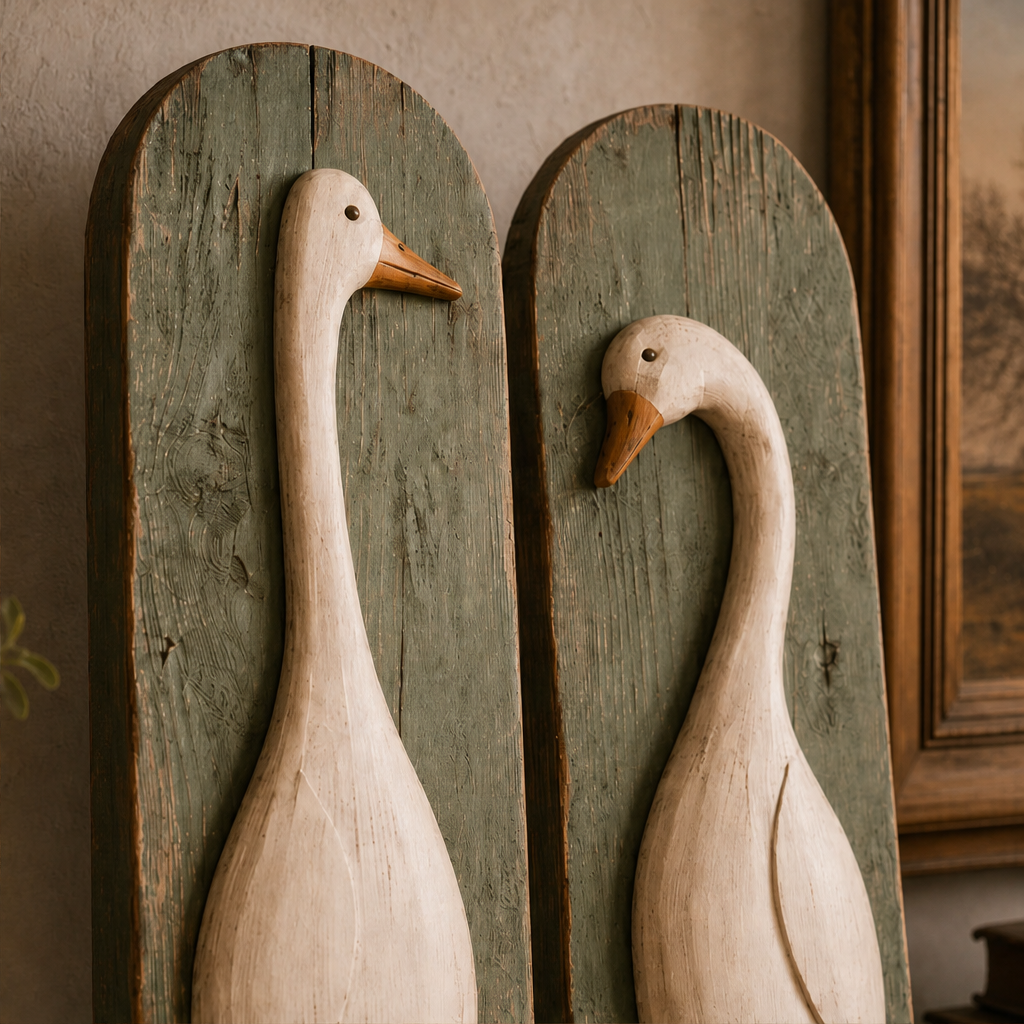 Fenmoor – Hand-Carved Rustic Goose Wall Art, Set of 2 + 50% OFF lifestyle