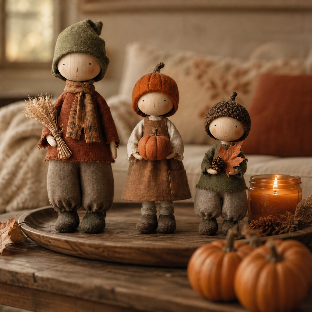 Hearthmere – Rustic Fall Harvest Doll Figurines, Set of 3 + 50% OFF lifestyle
