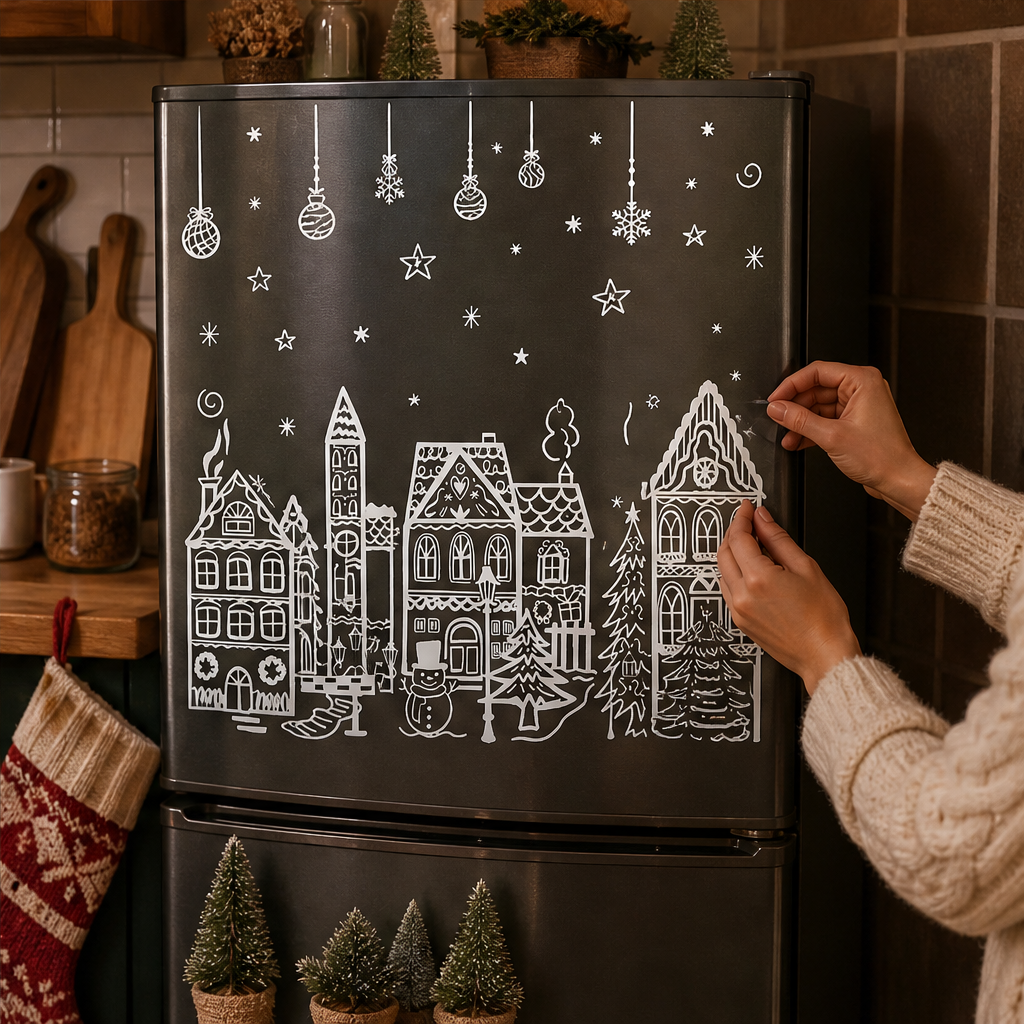 Winterpane – Reusable Static Cling Christmas Village Window Decals + 50% OFF lifestyle