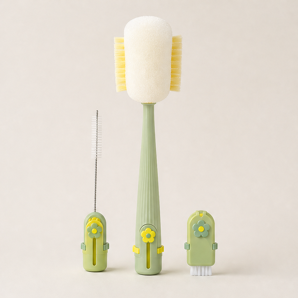 Brightwick – 5-in-1 Mold-Proof Bottle Brush Cleaning Set + 50% OFF Green