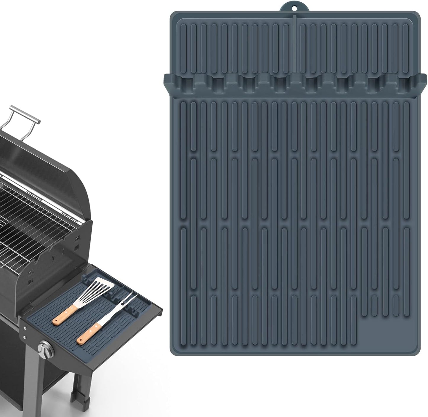DripDock™ – Heat-Resistant Silicone Utensil Mat with Built-In Drip Tray + 50% OFF