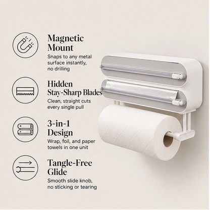 Kliven – Magnetic Wrap Cutter & Paper Towel Holder for Fridge + 50% OFF
