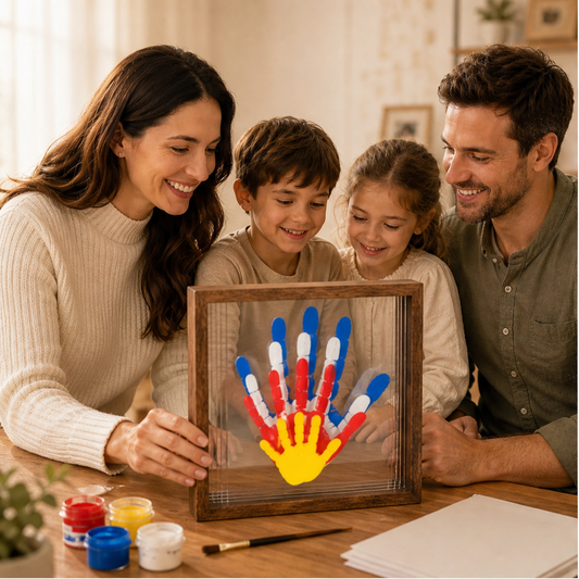 Willowmark – 4-Panel Clear Acrylic Family Handprint Frame Kit + 50% OFF