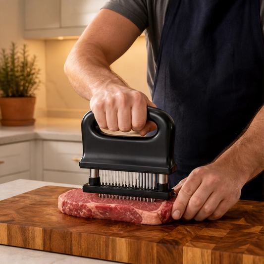 Searcraft™ – 48-Blade Spring-Loaded Meat Tenderizer with Safety Cover + 50% OFF