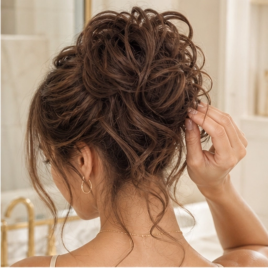 Tousle – Shade-Matched Curly Messy Bun Scrunchie Hair Extension + Buy 1 Get 1 FREE